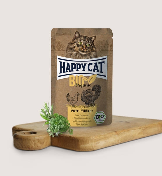 Zdjęcie Happy Cat Bio Organic saszetka dla kota indyk i kurczak 85g