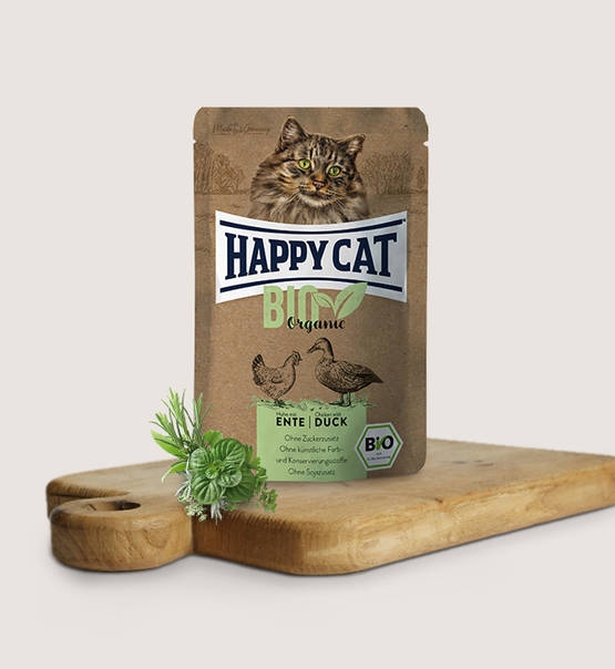 Zdjęcie Happy Cat Bio Organic saszetka dla kota kaczka i kurczak 85g