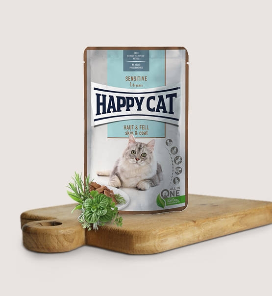 Zdjęcie Happy Cat Sensitive Meat in Sauce Skin & Coat  dla kotów o wrażliwej skórze 85g