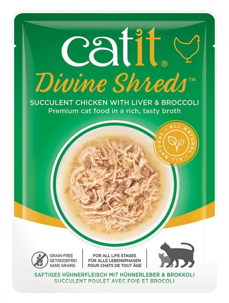 Zdjęcie Catit Divine Shreds przysmak dla kota  kurczak, wątróbka i brokuł 75g