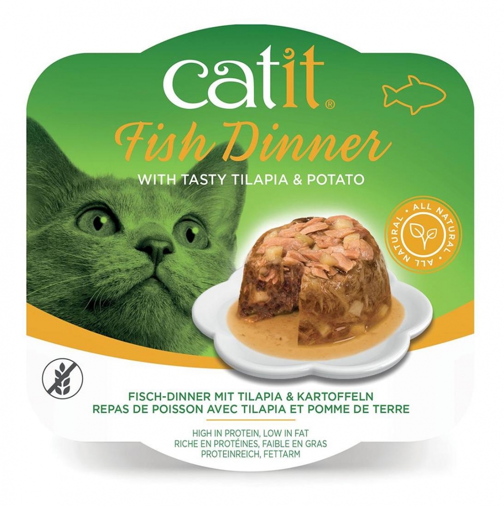 Zdjęcie Catit Fish Dinner tacka dla kota  tilapia i ziemniak 80g