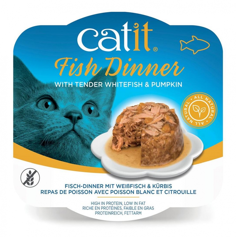Zdjęcie Catit Fish Dinner tacka dla kota  biała ryba z dynią 80g