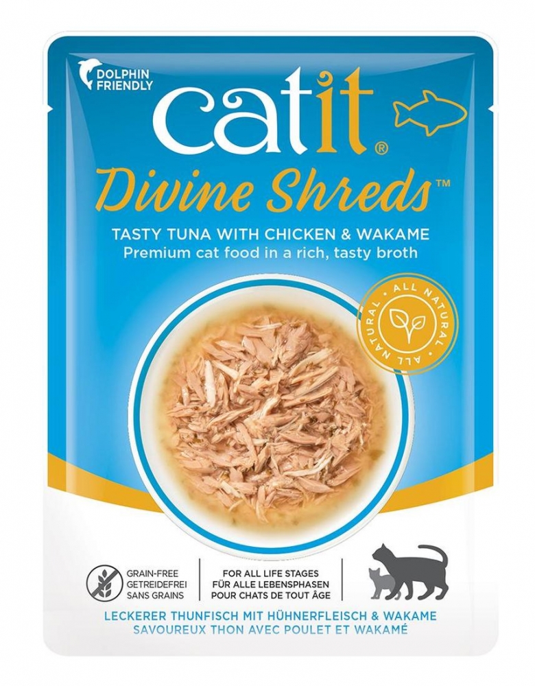 Zdjęcie Catit Divine Shreds karma dla kota  tuńczyk, kurczak i glony Wakame 75g