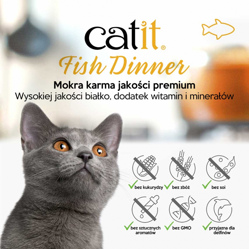 Zdjęcie Catit Fish Dinner tacka dla kota  tuńczyk z marchewką 80g