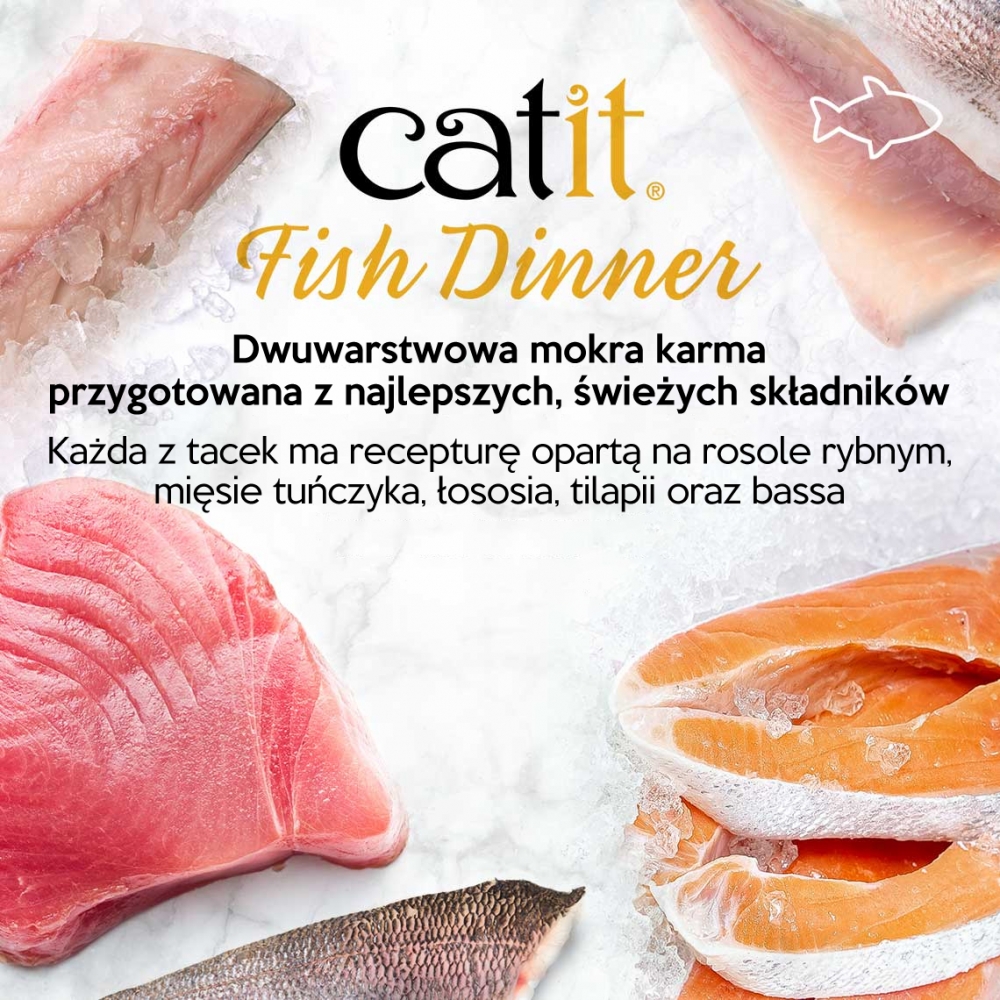 Zdjęcie Catit Fish Dinner tacka dla kota  krab i dynia 80g