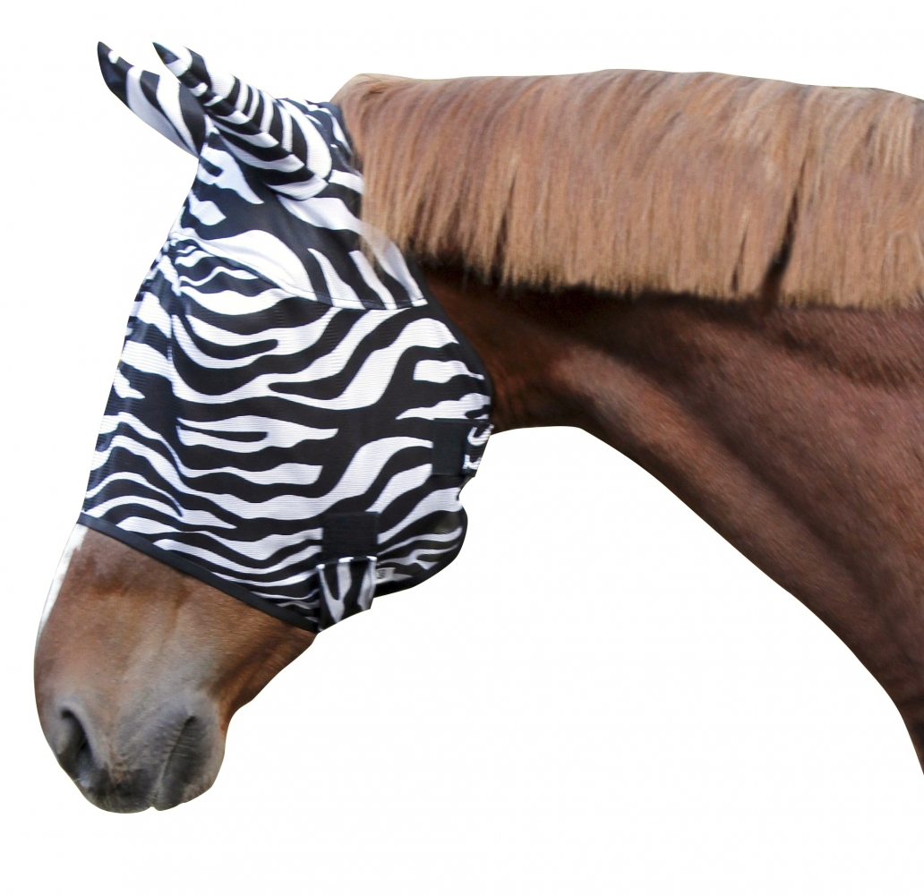 Zdjęcie Kerbl Moskitiera Zebra maska z ochroną uszu biało-czarna rozm. cob 