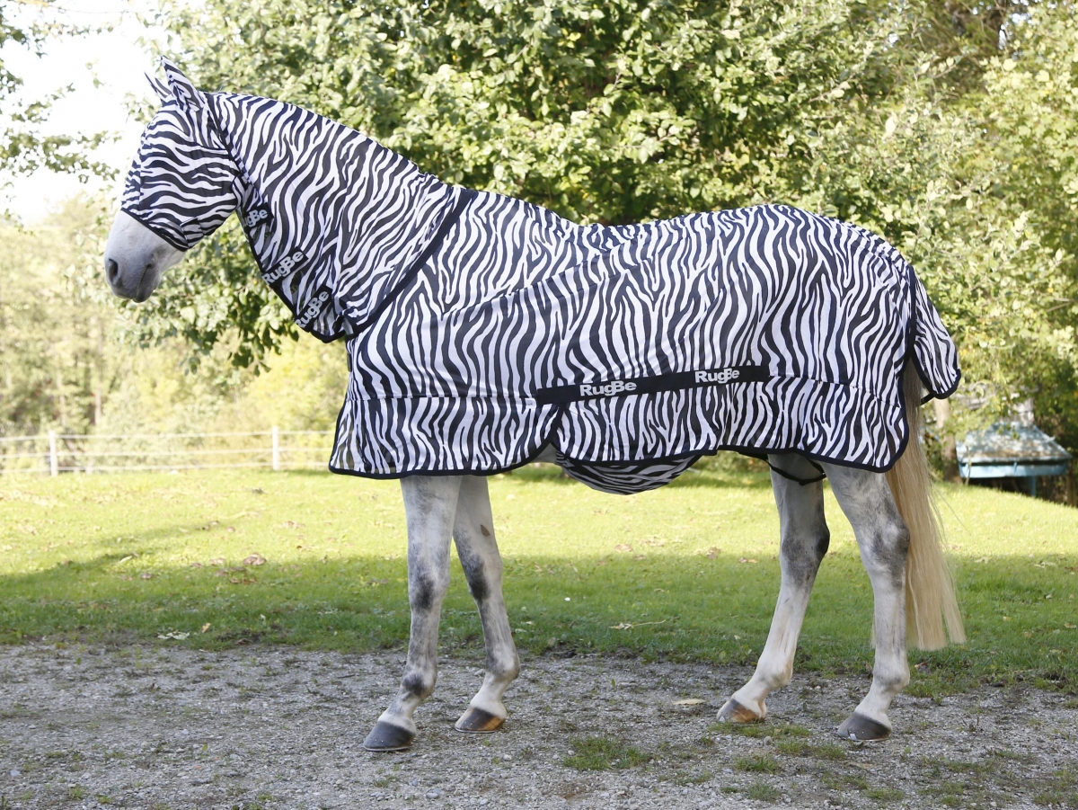 Zdjęcie Kerbl Moskitiera Zebra maska z ochroną uszu biało-czarna rozm. pony 