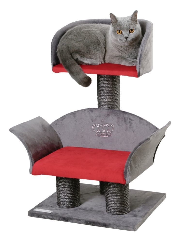 Zdjęcie Trixie Drapak Lounge Deluxe dla kota  szary/czerwony wys. 70 cm