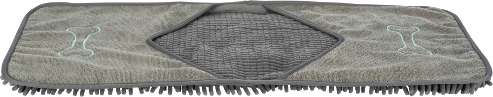 Zdjęcie Trixie Ręcznik z mikrofibry z kieszeniami na dłonie  szary 78 × 32 cm