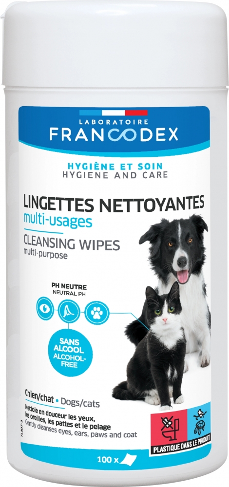 Zdjęcie Francodex Chusteczki do czyszczenia oczu, uszu, łap  dla psów i kotów 100 szt.