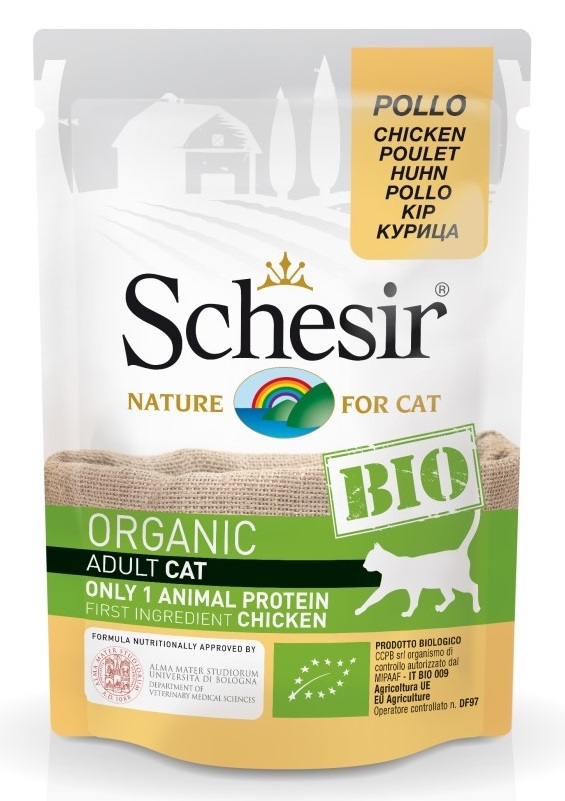 Zdjęcie Schesir Cat Adult Organic Bio saszetka w galaretce  100% kurczak 85g