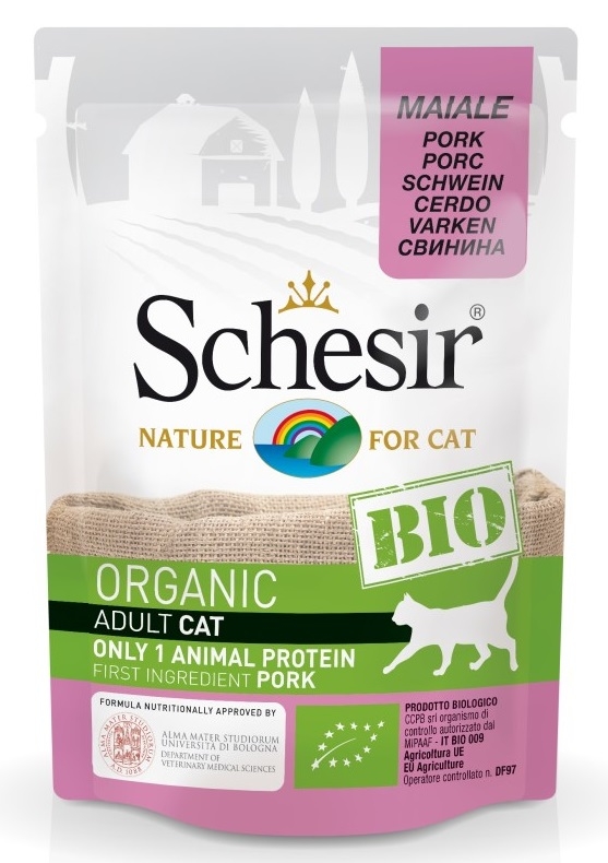 Zdjęcie Schesir Cat Adult Organic Bio saszetka w galaretce  100% wieprzowina 85g