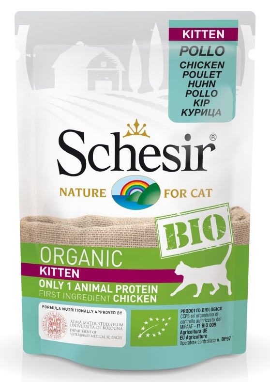Zdjęcie Schesir Cat Kitten Organic Bio saszetka w galaretce  100% kurczak 85g