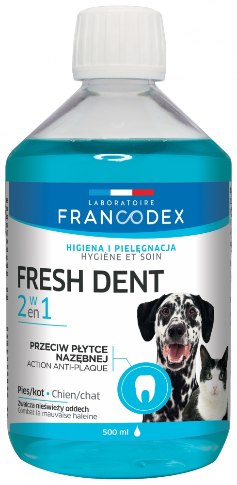 Zdjęcie Francodex Fresh Dent płyn do higieny jamy ustnej  dla psów i kotów 500ml