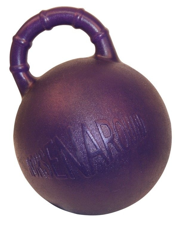 Zdjęcie Kerbl Piłka do boksu lub na padok smakowa z rączką fioletowa (miętowa) śr. 25 cm