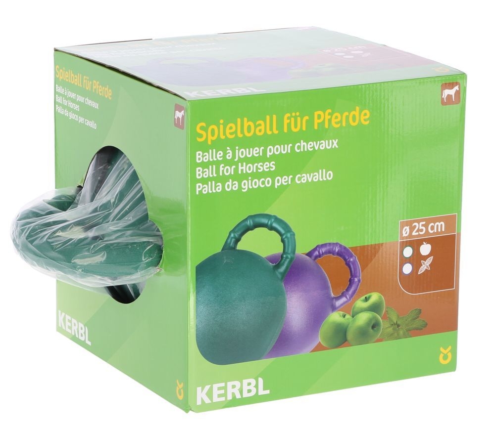 Zdjęcie Kerbl Piłka do boksu lub na padok smakowa z rączką zielona (jabłkowa) śr. 25 cm