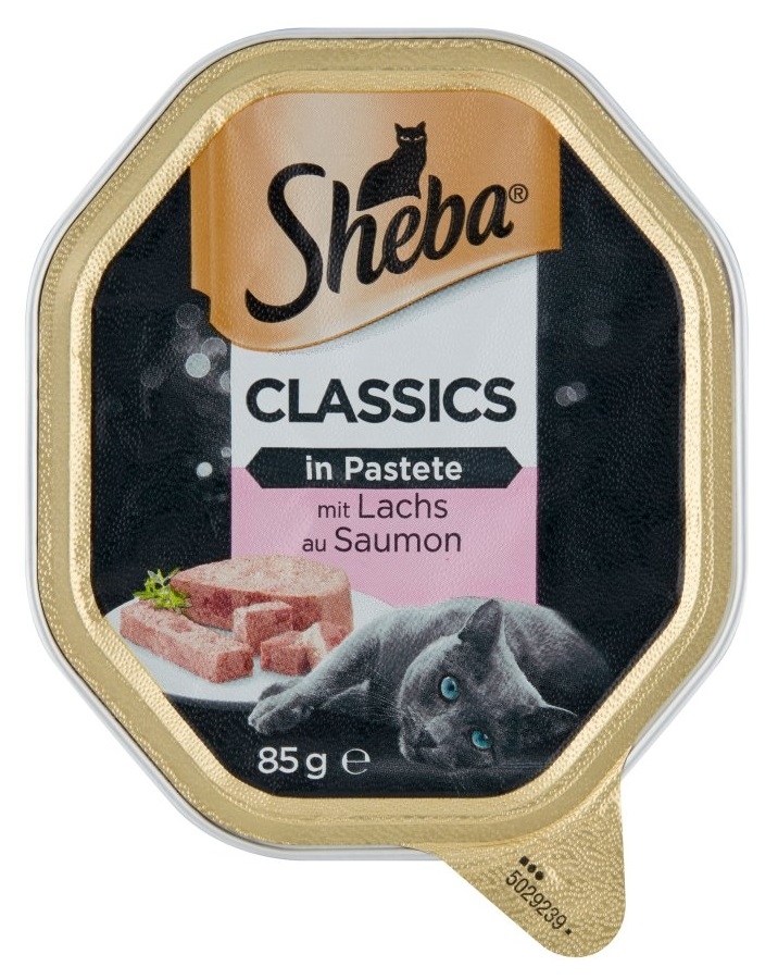 Zdjęcie Sheba Classics trójpak tacek dla kota   pasztet z łososiem, 2+1 GRATIS! 3x85g