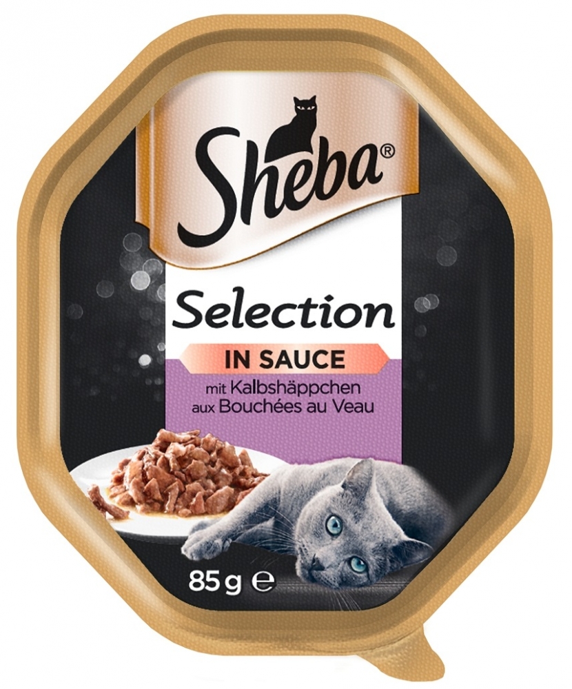 Zdjęcie Sheba Selection in Sauce trójpak tacek dla kota  z kawałkami cielęciny w sosie, 2+1 GRATIS! 3x85g