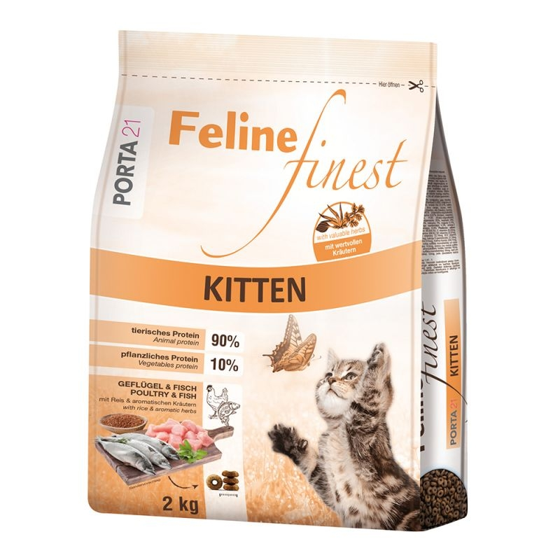 Feline Porta 21 Finest Kitten sucha karma kurczak i ryż 2kg | Animalia.pl