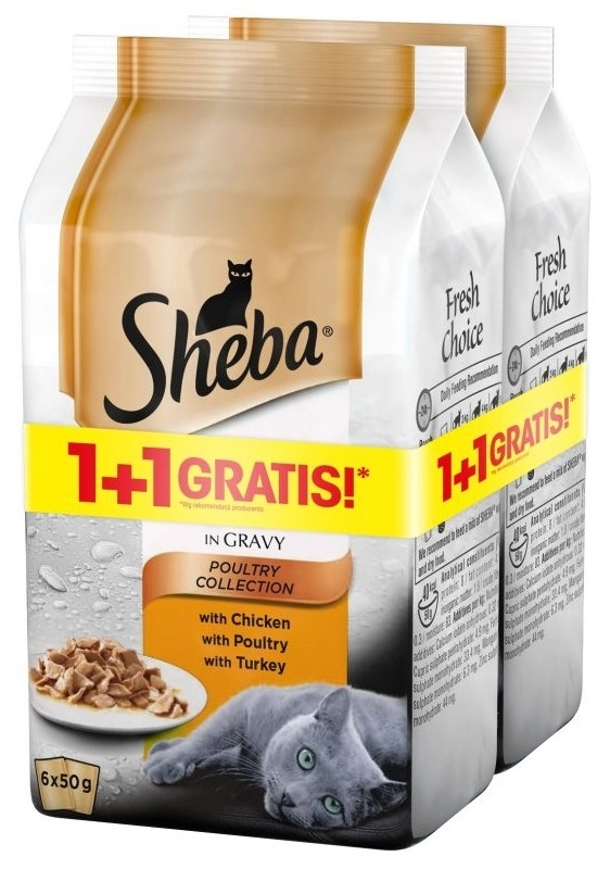 Sheba PROMOCJA: Fresh & Fine 6-pak saszetek w sosie kurczak, drób, indyk  1+1 GRATIS! 6x50g | Animalia.pl
